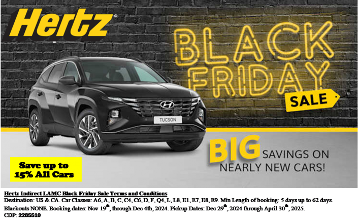 2024 Hertz Black Friday Promo